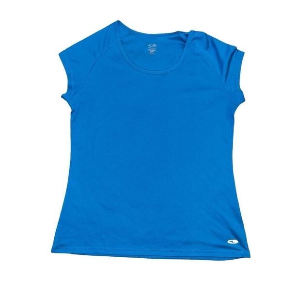 CHAMPION Duo Dry Short Sleeve Blue Athletic Top Size M - Picture 1 of 7